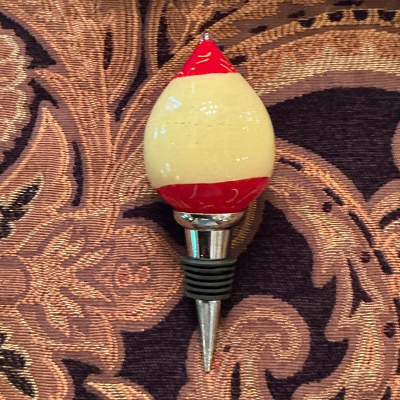 Ne'Qwa Art Collectable Glass Holiday Christmas Poinsettia Wine Bottle Stopper - Picture 4 of 6